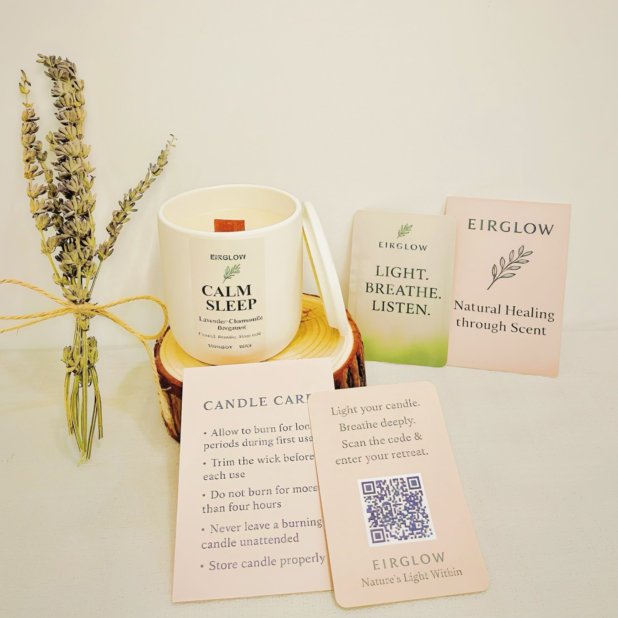 ✨ EIRGLOW Calm Sleep – Lavender Chamomile Aromatherapy Candle